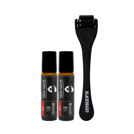 Minoxidil 15% Bizarra Negra Para Cabello Y Barba 3 Piezas