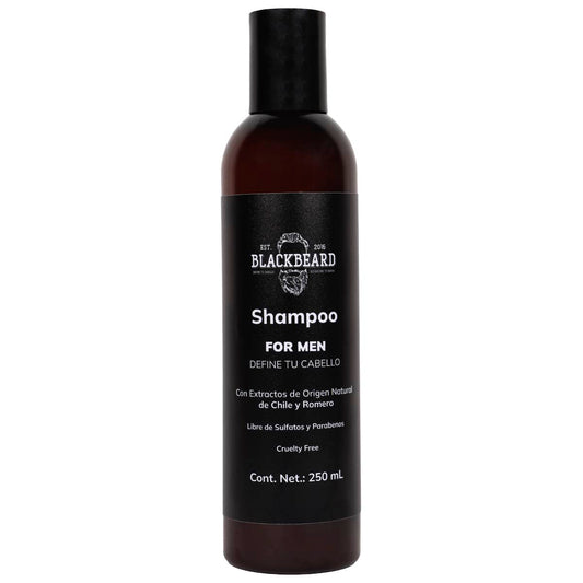 Shampoo Natural Blackbeard con Aceites Esenciales 250 ml