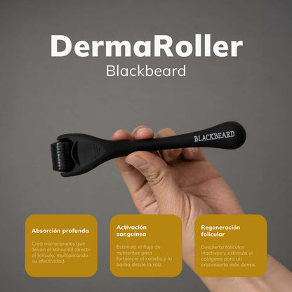 Roll On + Gotero Blackbeard 10% con Cafeína + Dermaroller