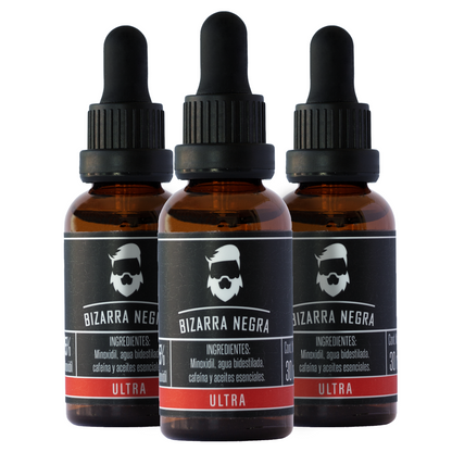 Minoxidil Al 15% Bizarra Negra Con Cafeína 3x2 (3 Frascos)