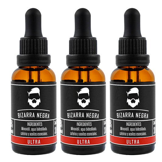 Minoxidil Al 15% Bizarra Negra Con Cafeína 3x2 (3 Frascos)