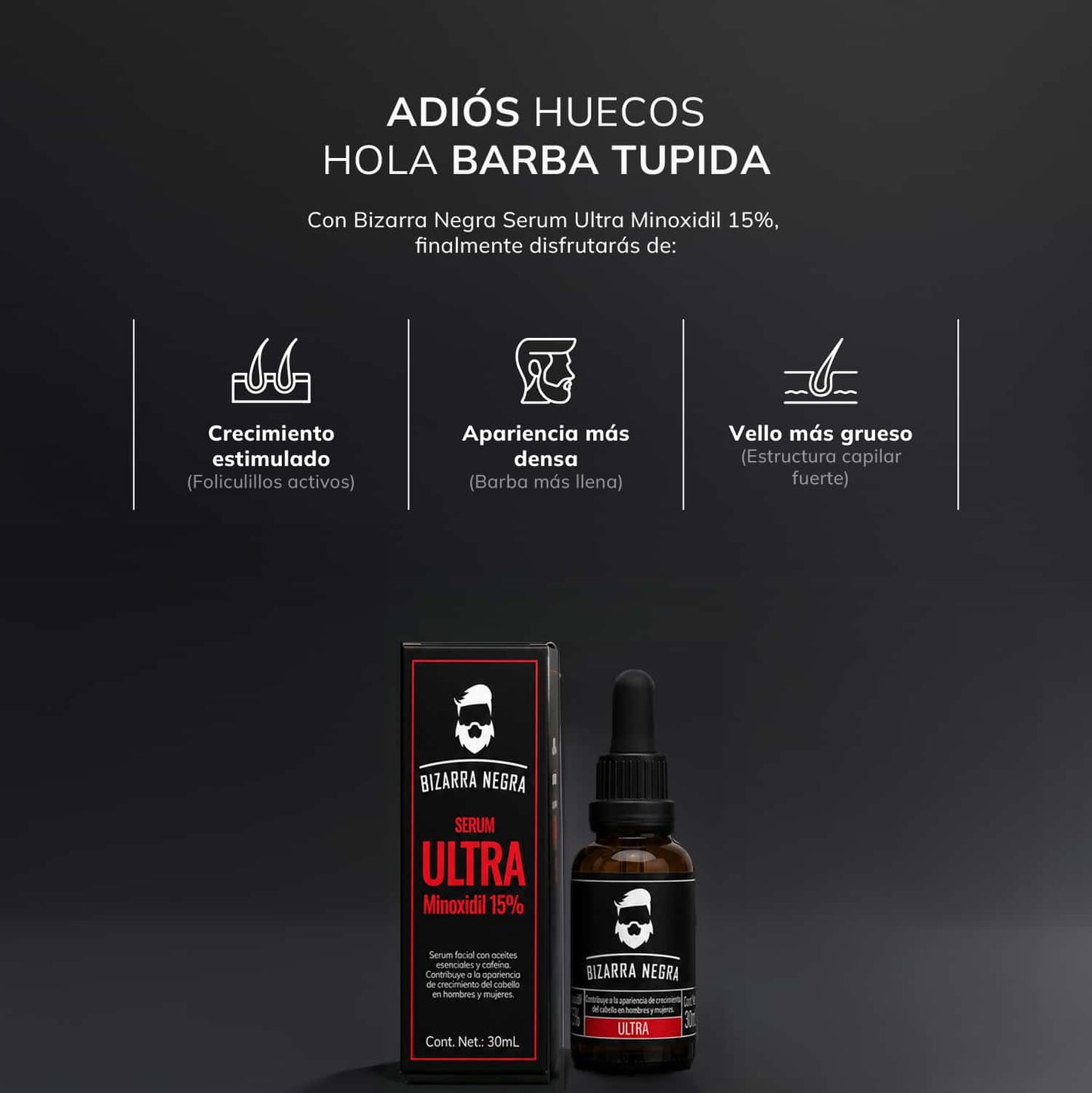 Gotero Bizarra Negra ULTRA 15% con Cafeína 1 Pieza