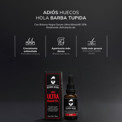 Gotero Bizarra Negra ULTRA 15% con Cafeína 3x2 (3 Piezas)