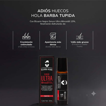 Roll On Bizarra Negra ULTRA 15% con Cafeína 1 Pieza