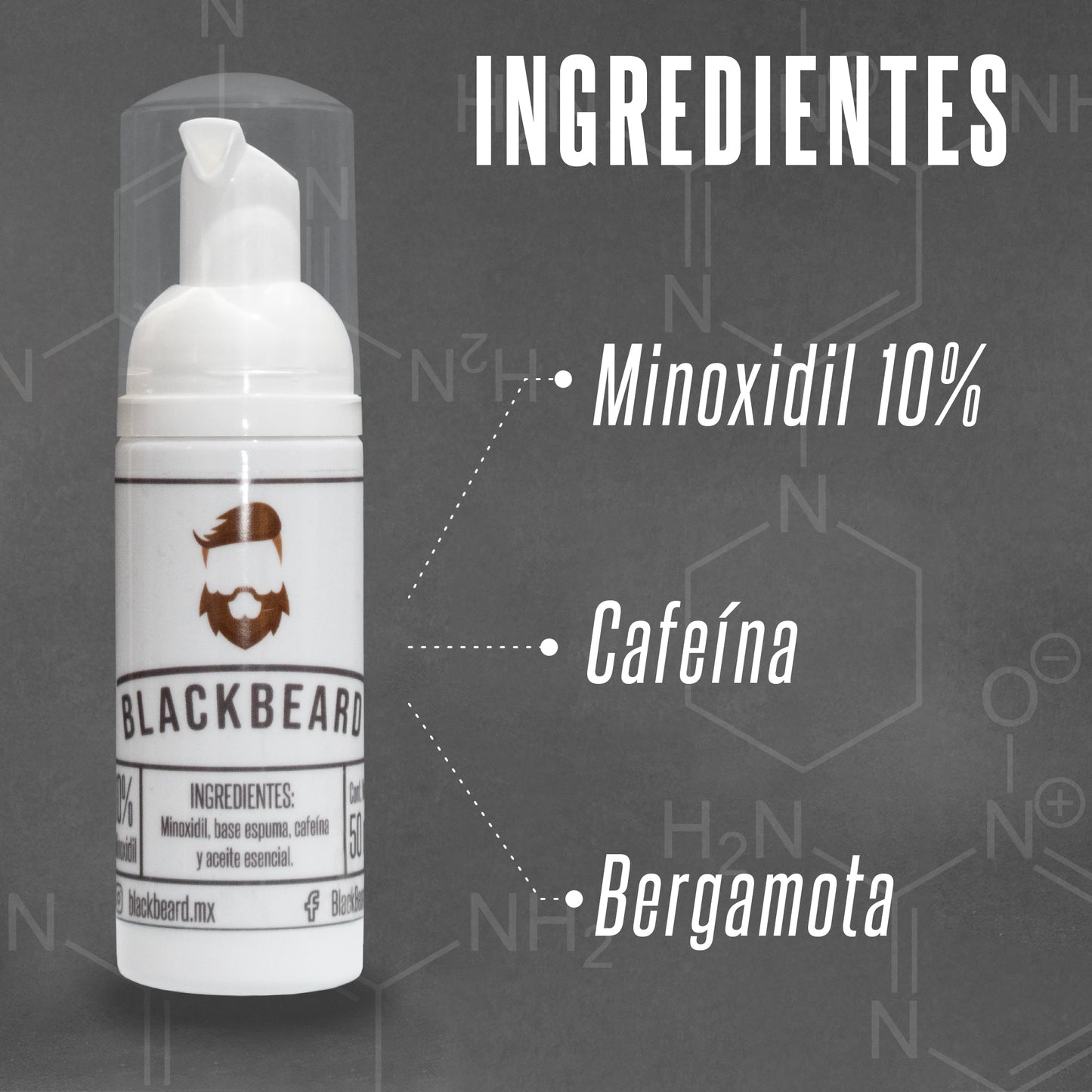 Minoxidil al 10% en espuma 3 piezas