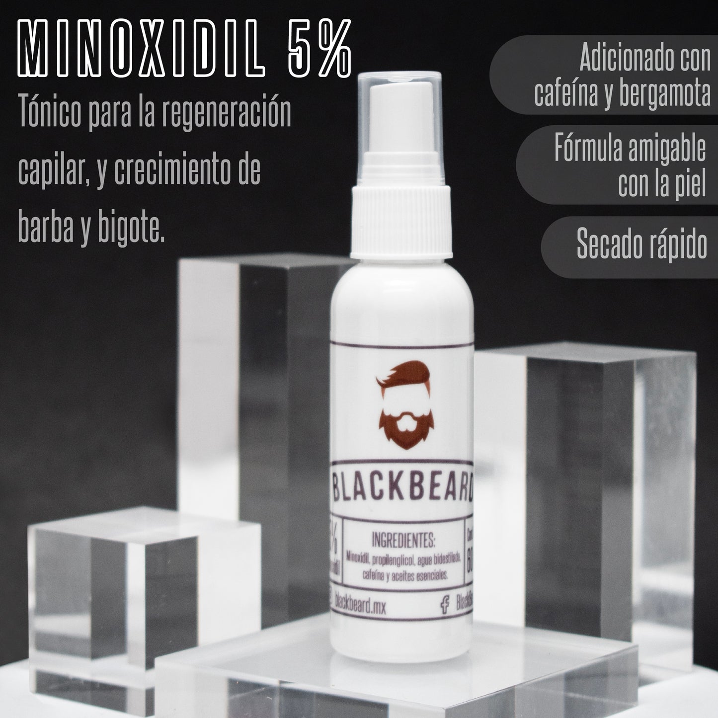 Minoxidil al 5% en spray 2 piezas