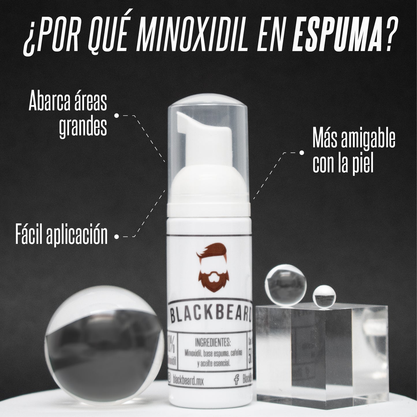 Minoxidil al 10% en espuma 3 piezas