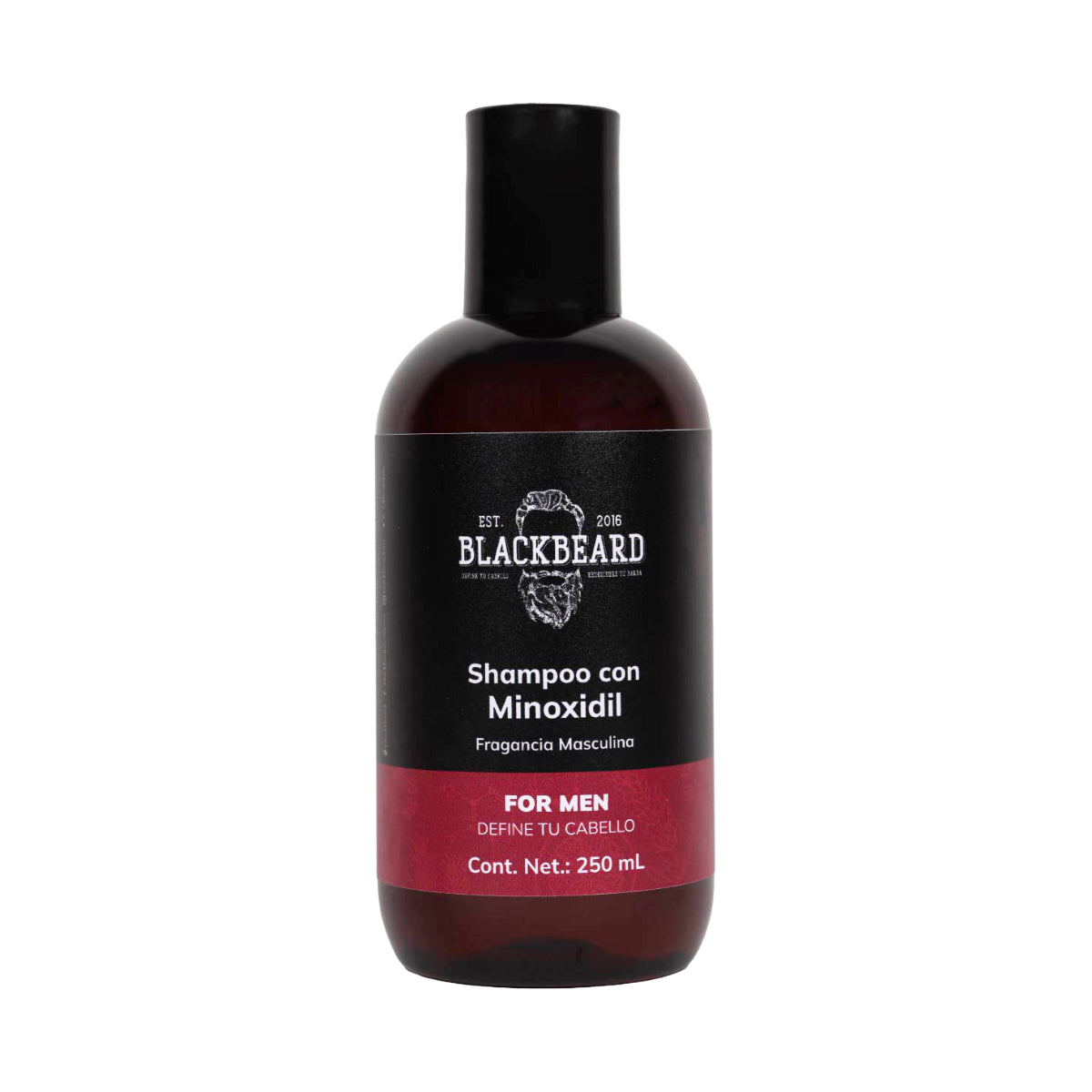 Shampoo Blackbeard con Minoxidil y Cafeína 250 ml