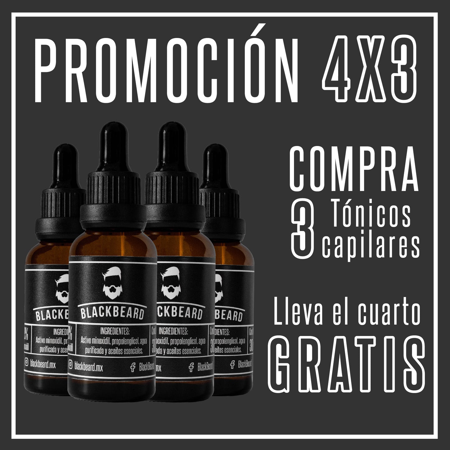 Minoxidil al 10% en gotero 4 piezas